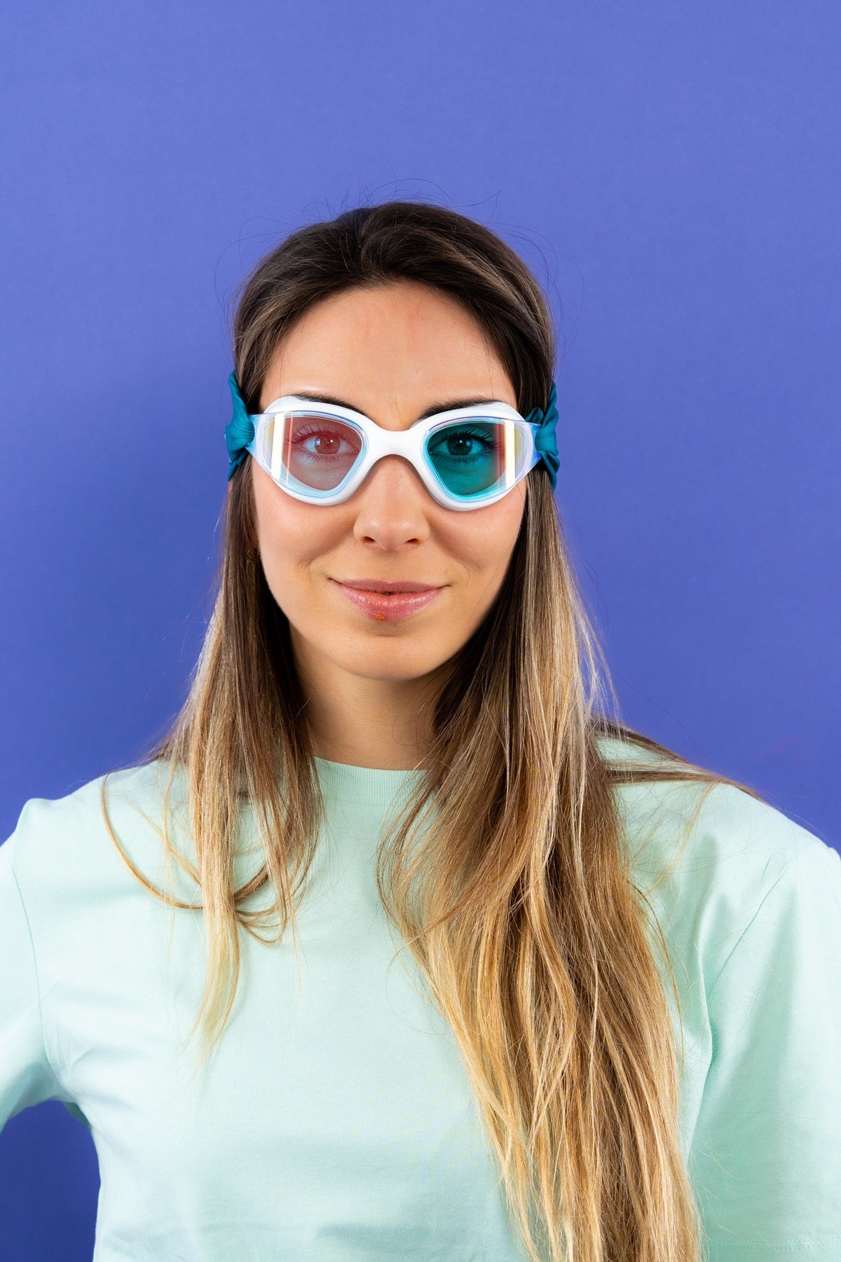 Waterplops Uni bleu canard – Lunettes de piscine adultes - Les Lunettes de Pauline
