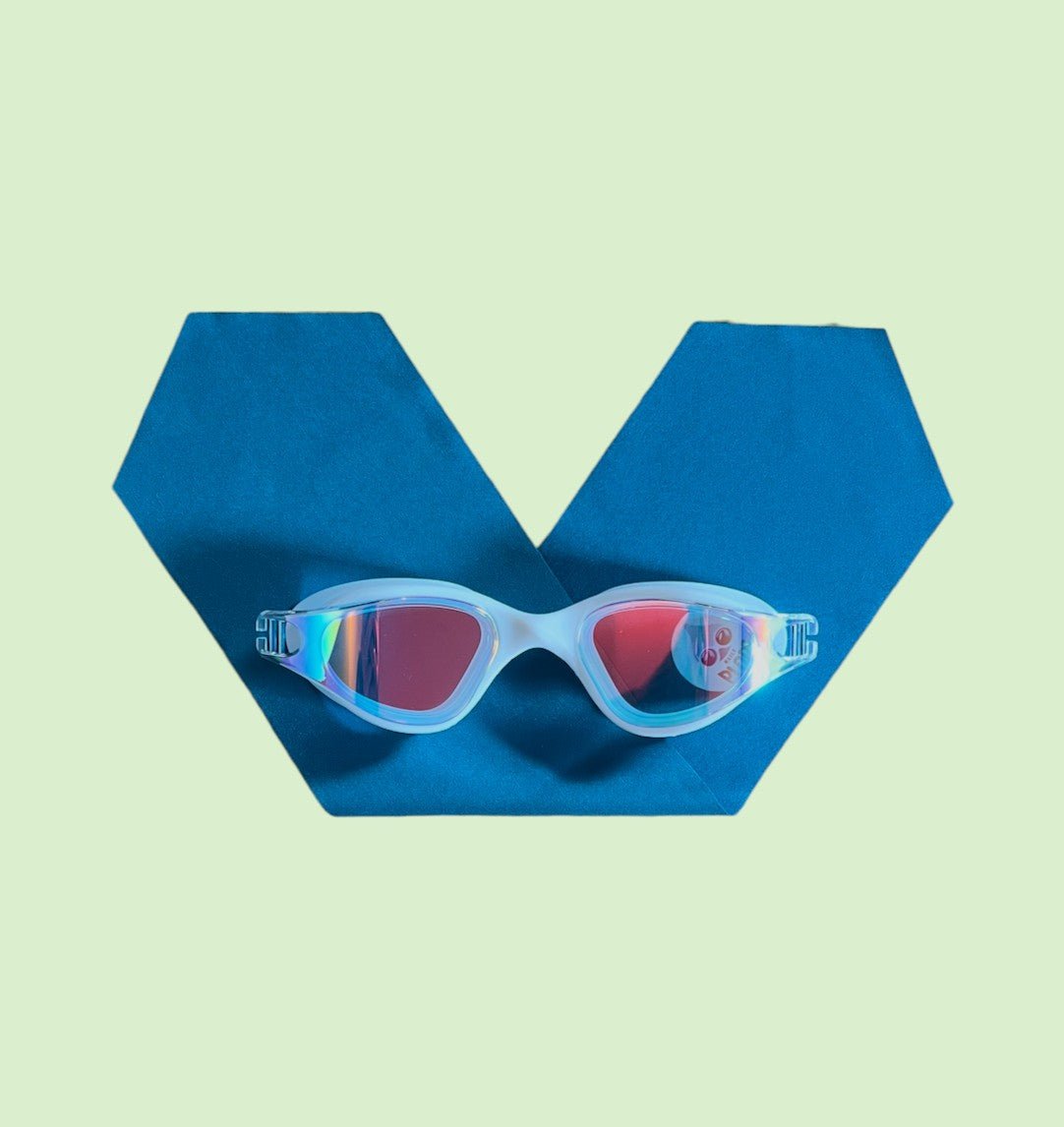 Waterplops Uni bleu canard – Lunettes de piscine adultes - Les Lunettes de Pauline