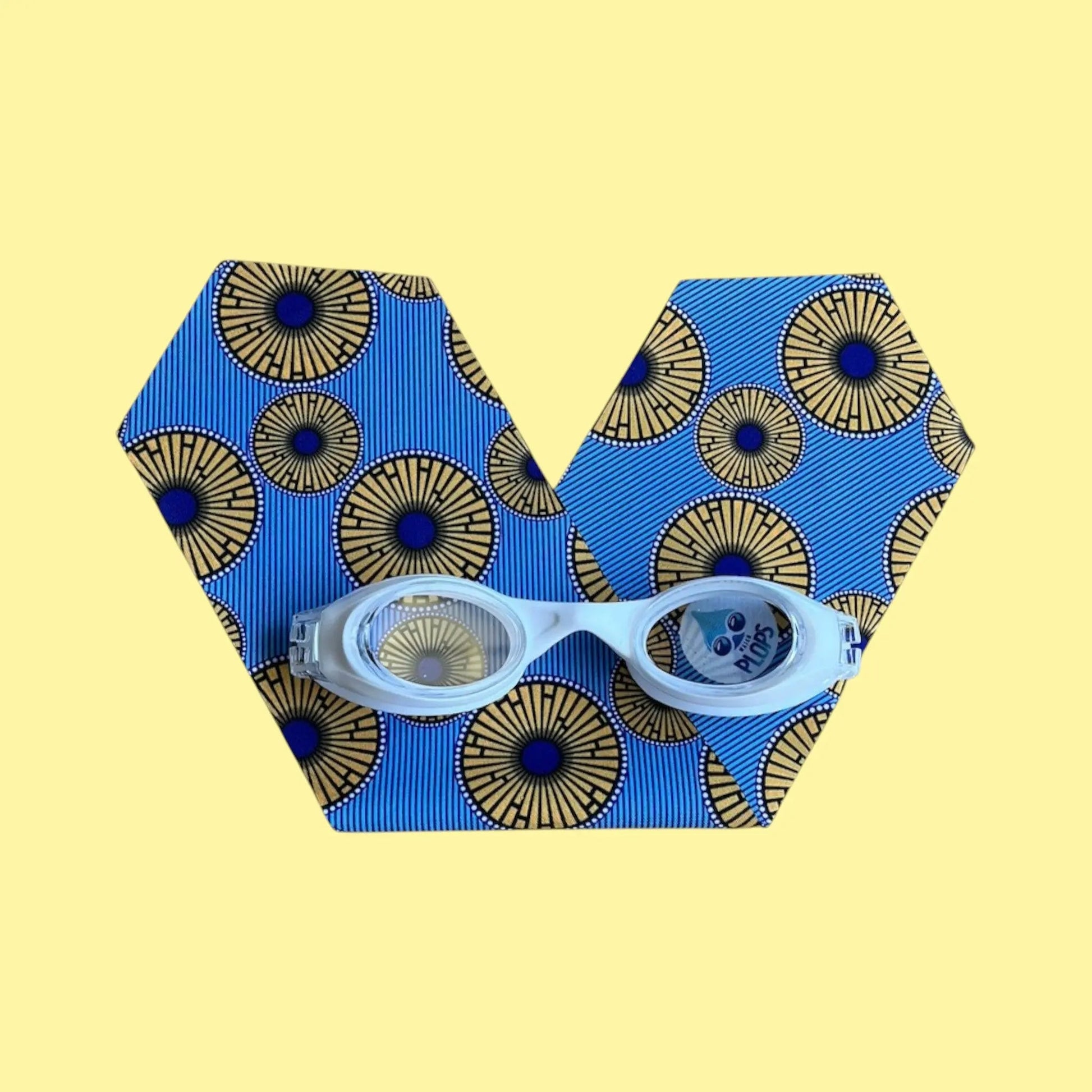 Waterplops Wax Design Jaune Bleu – Lunettes de piscine 4-7ans - Les Lunettes de Pauline