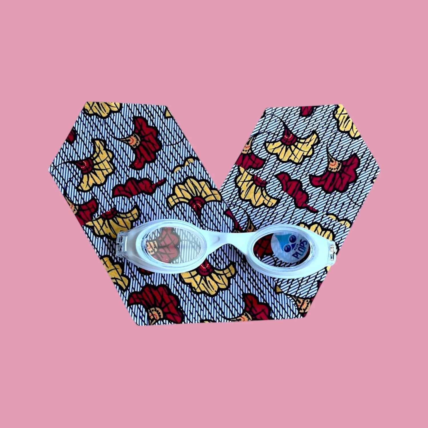 Waterplops Wax Design Rouge Jaune – Lunettes de piscine 4-7ans - Les Lunettes de Pauline